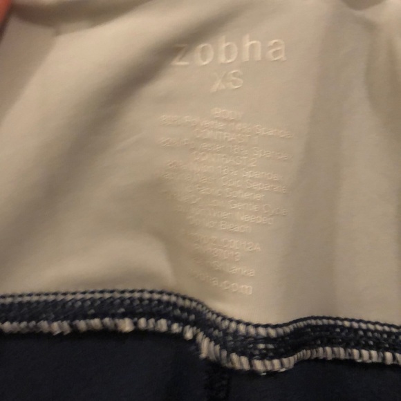 Zobha dark blue and cream athletics capris. - Picture 2 of 7